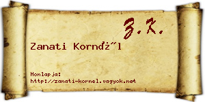 Zanati Kornél névjegykártya